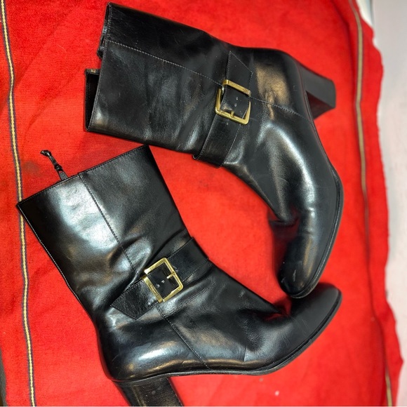 Salvatore Ferragamo Womens Leather Strappy Buckle Ankle Boots Brown Size 5.5 - Picture 3 of 9